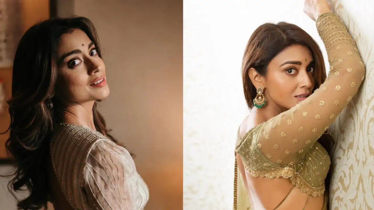 Shriya Saran's fondness for organza sarees and backless blouses is