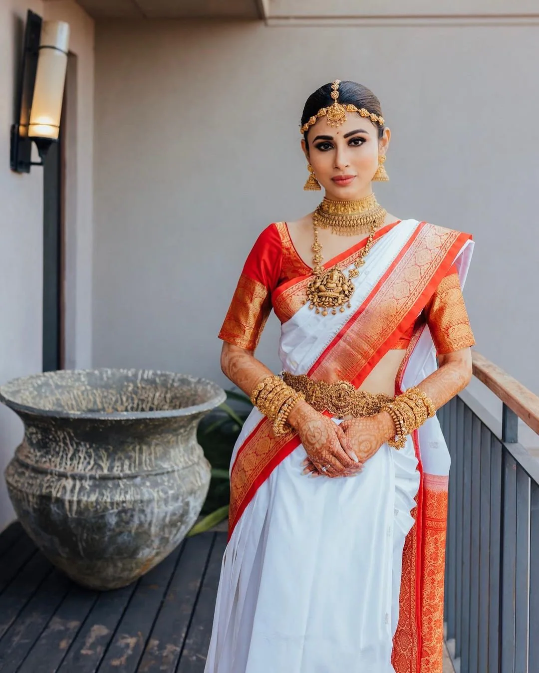 Mouni Roy steals the show in a deep red ruffle saree worth Rs 30K -  BridalTweet Wedding Forum & Vendor Directory